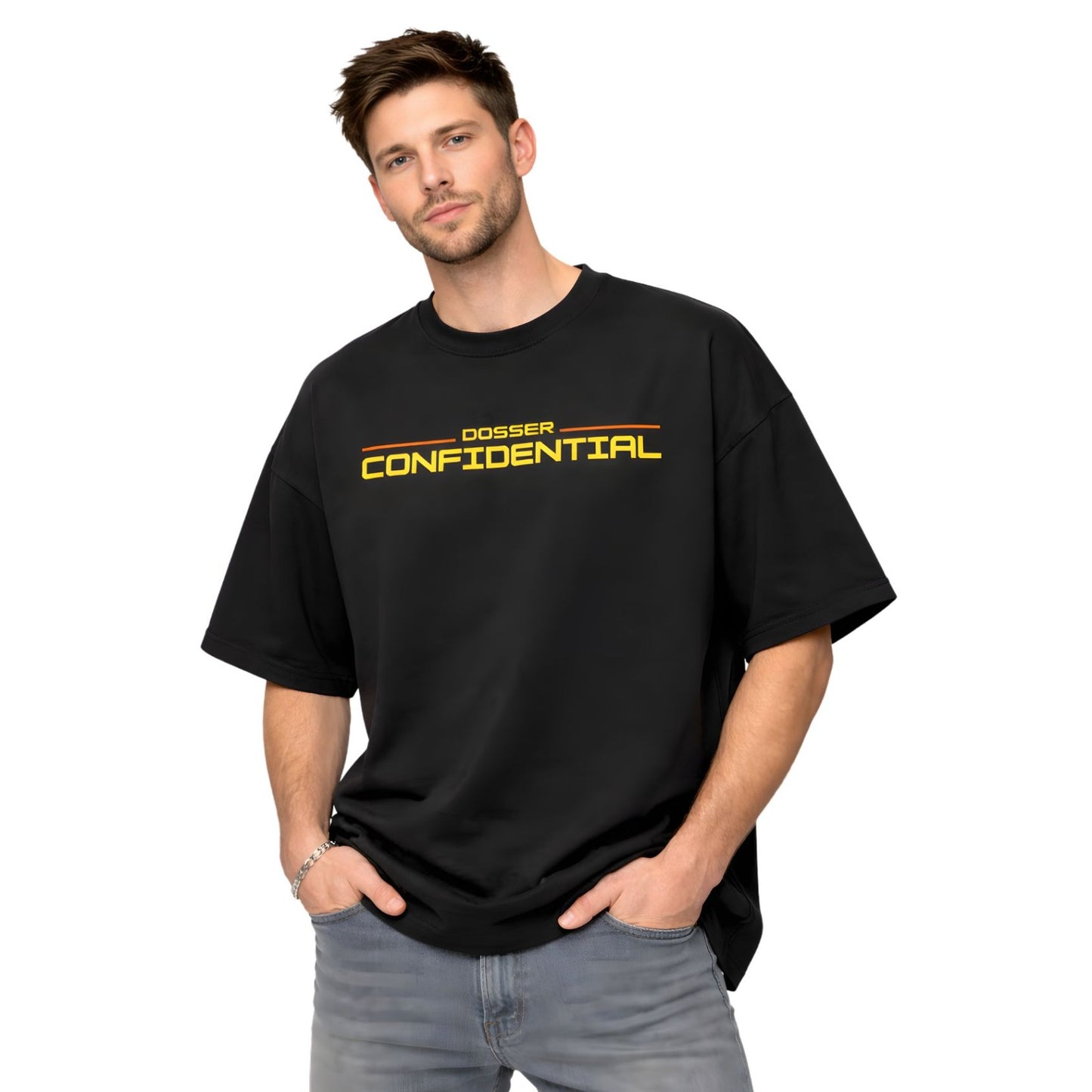 Dosser Confidential | Drop Shoulder Black T-shirt