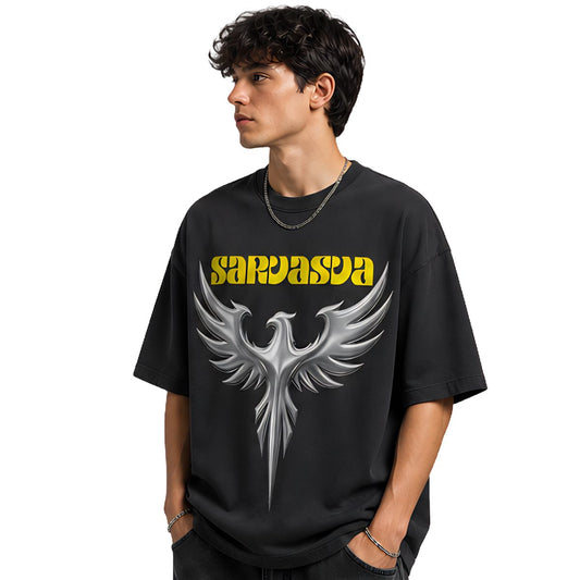Sarvasva | Oversize T-shirt | Black | Premium Fabric Feel