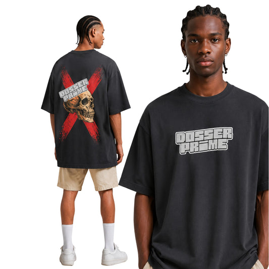 PRIME Skull X Oversized Streetwear T-Shirt | Premium Gothic Graphic Tee | DOSSER