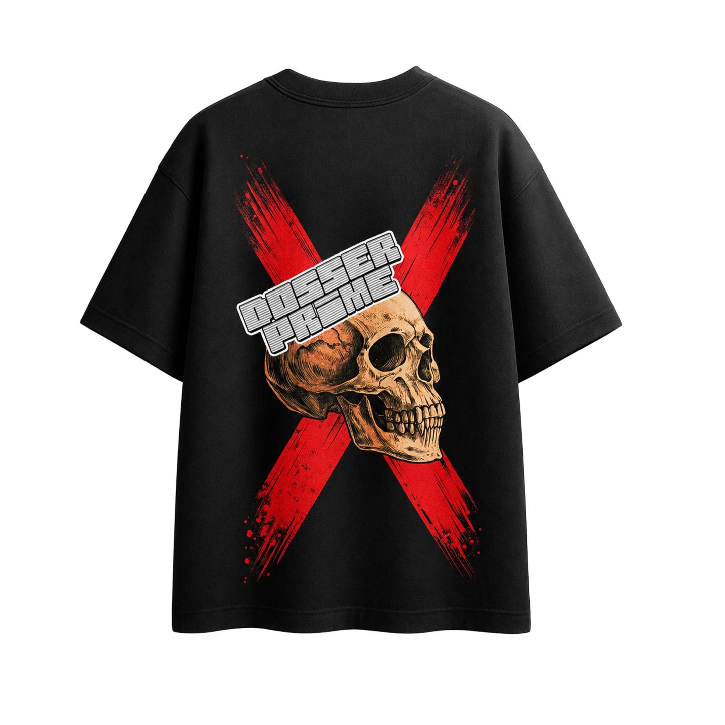 PRIME Skull X Oversized Streetwear T-Shirt | Premium Gothic Graphic Tee | DOSSER